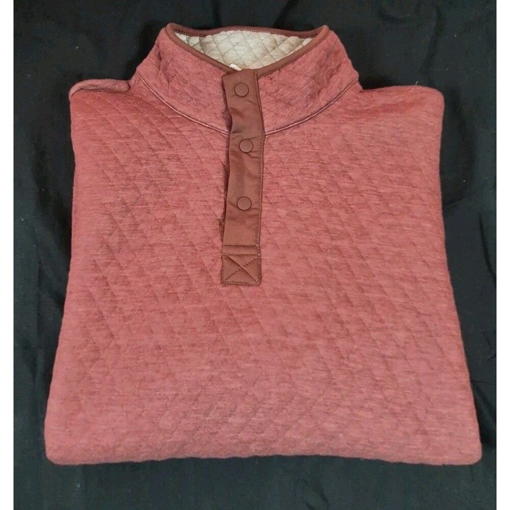 Marine Layer Corbet Reversible Quilted Pullover Mens Size XL Henna Color Button